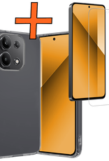 Nomfy Hoesje Geschikt voor Xiaomi Redmi Note 13 4G Hoesje Siliconen Cover Case Met Screenprotector - Hoes Geschikt voor Xiaomi Redmi Note 13 4G Hoes Back Case - Transparant