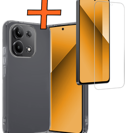 Nomfy Nomfy Xiaomi Redmi Note 13 4G Hoesje Siliconen Met Screenprotector - Transparant