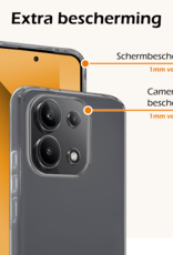 Nomfy Hoesje Geschikt voor Xiaomi Redmi Note 13 4G Hoesje Siliconen Cover Case Met Screenprotector - Hoes Geschikt voor Xiaomi Redmi Note 13 4G Hoes Back Case - Transparant