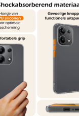 Nomfy Hoesje Geschikt voor Xiaomi Redmi Note 13 4G Hoesje Siliconen Cover Case Met 2x Screenprotector - Hoes Geschikt voor Xiaomi Redmi Note 13 4G Hoes Back Case - Transparant