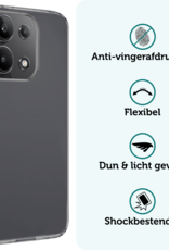 Forterra Hoesje Geschikt voor Xiaomi Redmi Note 13 4G Case Siliconen Hoes - Hoes Geschikt voor Xiaomi Redmi Note 13 4G Hoesje Back Cover - Transparant - 2 PACK