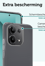 Forterra Hoesje Geschikt voor Xiaomi Redmi Note 13 4G Case Siliconen Hoes - Hoes Geschikt voor Xiaomi Redmi Note 13 4G Hoesje Back Cover - Transparant - 2 PACK