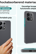 Forterra Hoesje Geschikt voor Xiaomi Redmi Note 13 4G Case Siliconen Hoes - Hoes Geschikt voor Xiaomi Redmi Note 13 4G Hoesje Back Cover - Transparant - 2 PACK