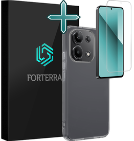 Forterra Forterra Xiaomi Redmi Note 13 4G Hoesje Siliconen Met Screenprotector - Transparant