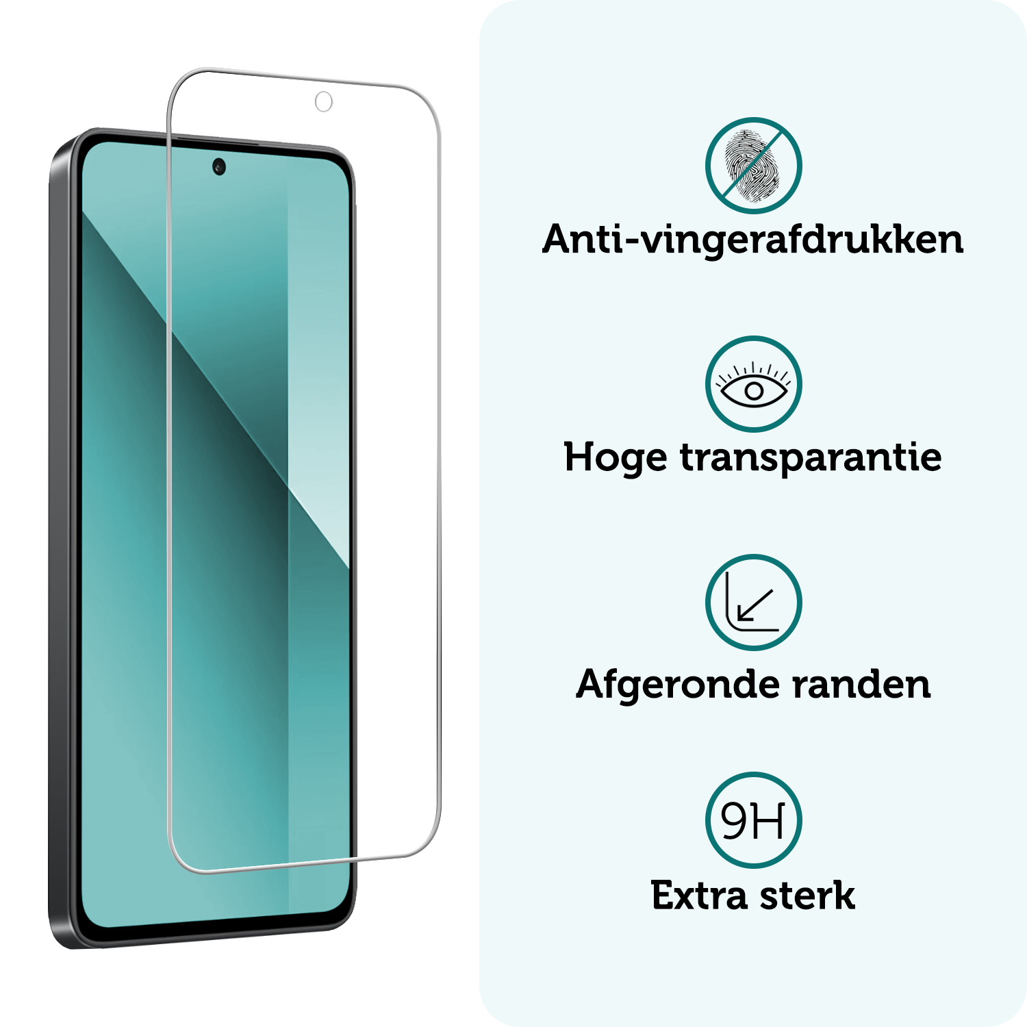 Forterra Hoesje Geschikt voor Xiaomi Redmi Note 13 4G Case Siliconen Hoes Met Screenprotector - Hoes Geschikt voor Xiaomi Redmi Note 13 4G Hoesje Back Cover - Transparant