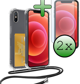 BASEY. BASEY. iPhone Xs Max Hoesje Pashouder met Koord Met 2x Screenprotector