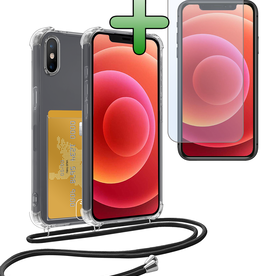 BASEY. BASEY. iPhone Xs Max Hoesje Pashouder met Koord Met Screenprotector