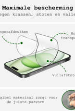 BASEY. Screenprotector Geschikt voor iPhone 15 Screenprotector Met Montage Frame Beschermglas Flexibel Full Cover - Screenprotector Geschikt voor iPhone 15 Screen Protector Met Installatie Kit Full Cover