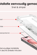 NoXx Screenprotector Geschikt voor iPhone 15 Screenprotector Met Montage Frame Hybrid Flexibel Glass Full Cover - 3 PACK