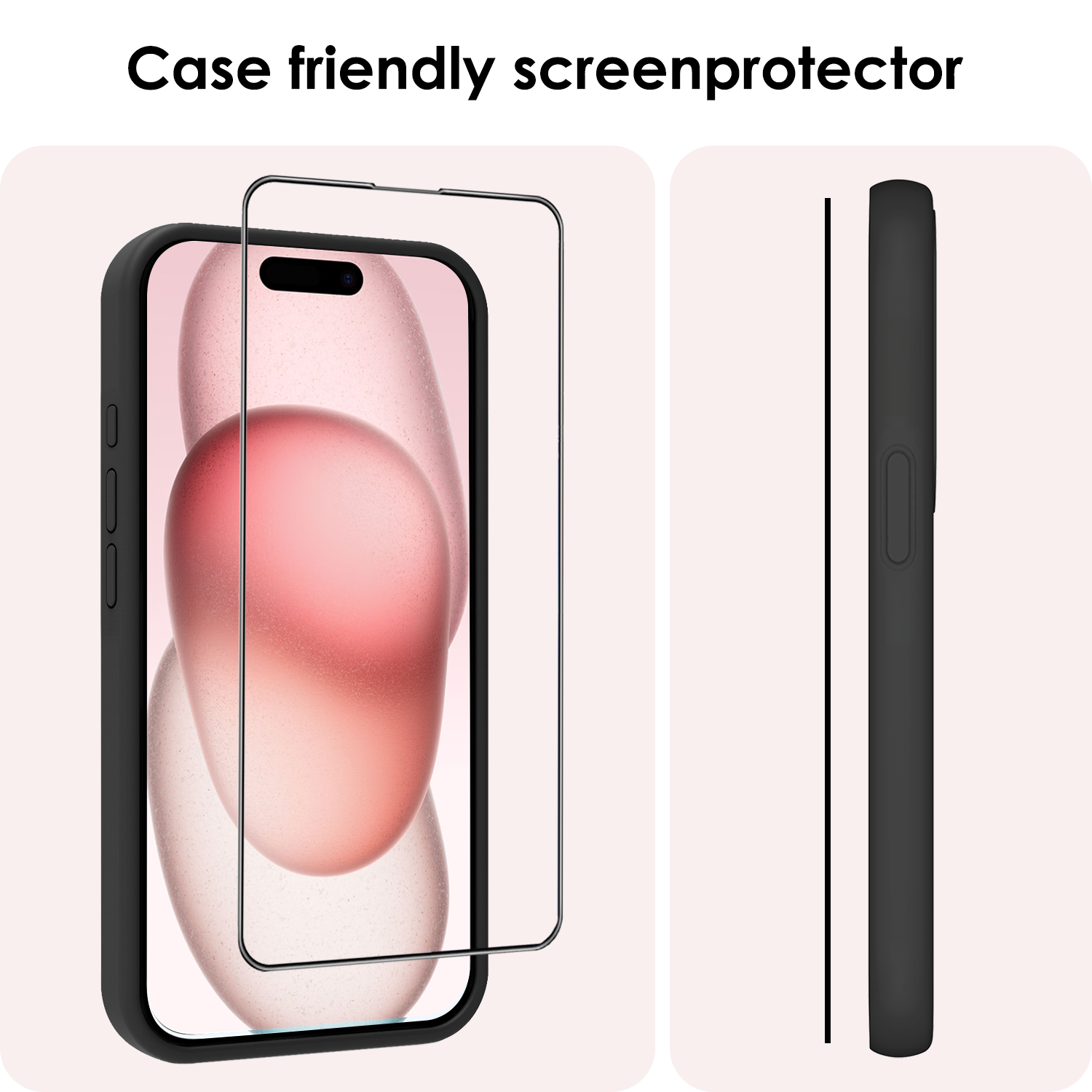 NoXx Screenprotector Geschikt voor iPhone 15 Screenprotector Met Montage Frame Hybrid Flexibel Glass Full Cover - 3 PACK