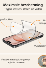 Nomfy Screenprotector - Geschikt voor iPhone 15 Screenprotector Met Installatie Kit Bescherm Glas - Screenprotector Geschikt voor iPhone 15 Screen Protector Met Montage Frame Flexibel Glas Full Cover - 3 PACK