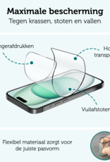 Forterra Screenprotector Geschikt voor iPhone 15 Plus Screenprotector Met Installatie Kit Flexibel Hybrid Full Cover - Screen Protector Geschikt voor iPhone 15 Plus Screenprotector Met Montage Frame Buigbaar Glas