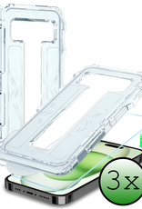 BASEY. Screenprotector Geschikt voor iPhone 15 Pro Screenprotector Met Montage Frame Beschermglas Flexibel Full Cover - Screenprotector Geschikt voor iPhone 15 Pro Screen Protector Met Installatie Kit Full Cover - 3 Stuks