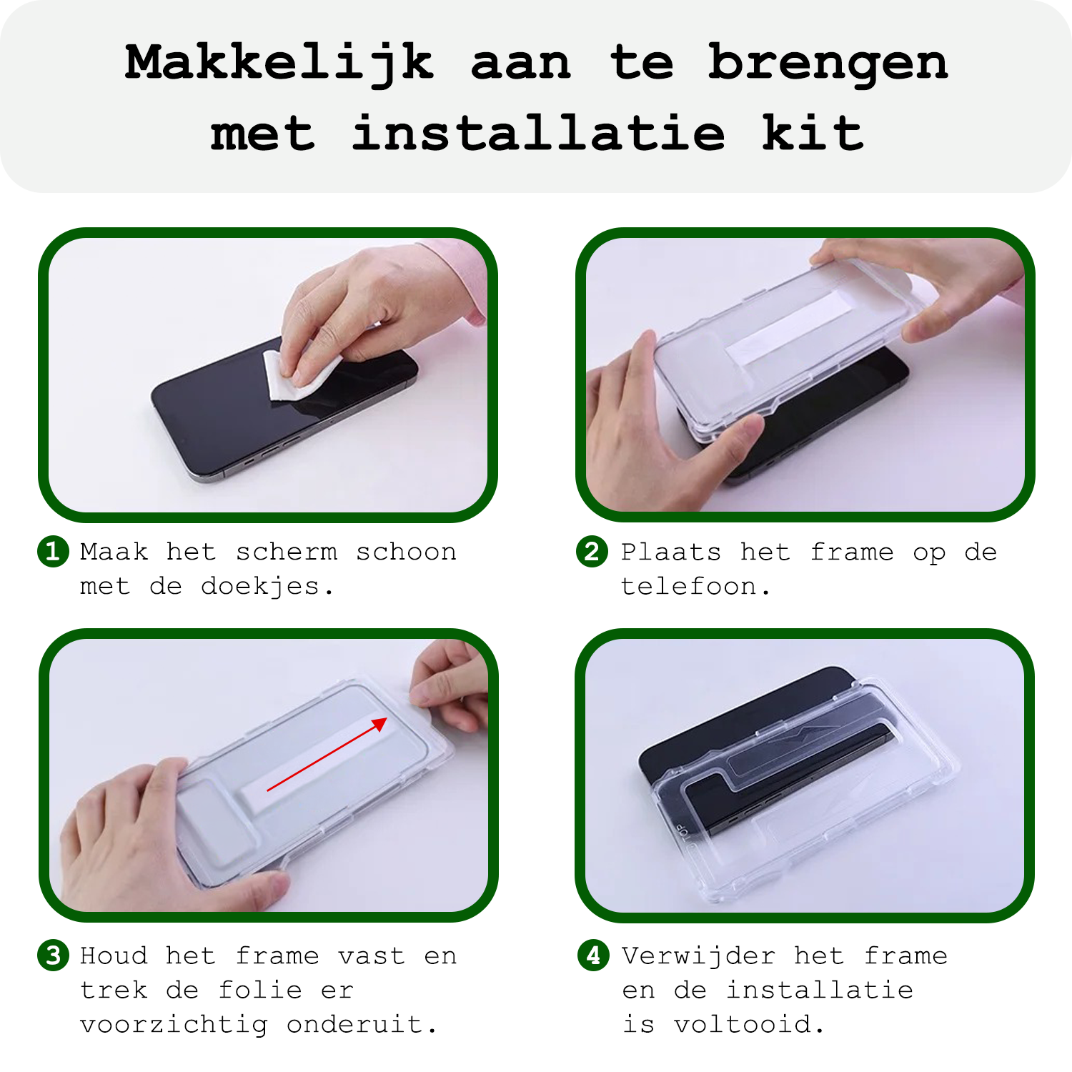 BASEY. Screenprotector Geschikt voor iPhone 15 Pro Screenprotector Met Montage Frame Beschermglas Flexibel Full Cover - Screenprotector Geschikt voor iPhone 15 Pro Screen Protector Met Installatie Kit Full Cover - 3 Stuks