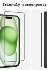 BASEY. Screenprotector Geschikt voor iPhone 15 Pro Screenprotector Met Montage Frame Beschermglas Flexibel Full Cover - Screenprotector Geschikt voor iPhone 15 Pro Screen Protector Met Installatie Kit Full Cover - 3 Stuks