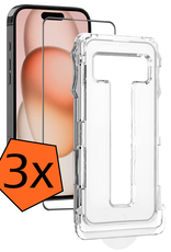 Nomfy Screenprotector - Geschikt voor iPhone 15 Pro Max Screenprotector Met Installatie Kit Bescherm Glas - Screenprotector Geschikt voor iPhone 15 Pro Max Screen Protector Met Montage Frame Flexibel Glas Full Cover - 3 PACK