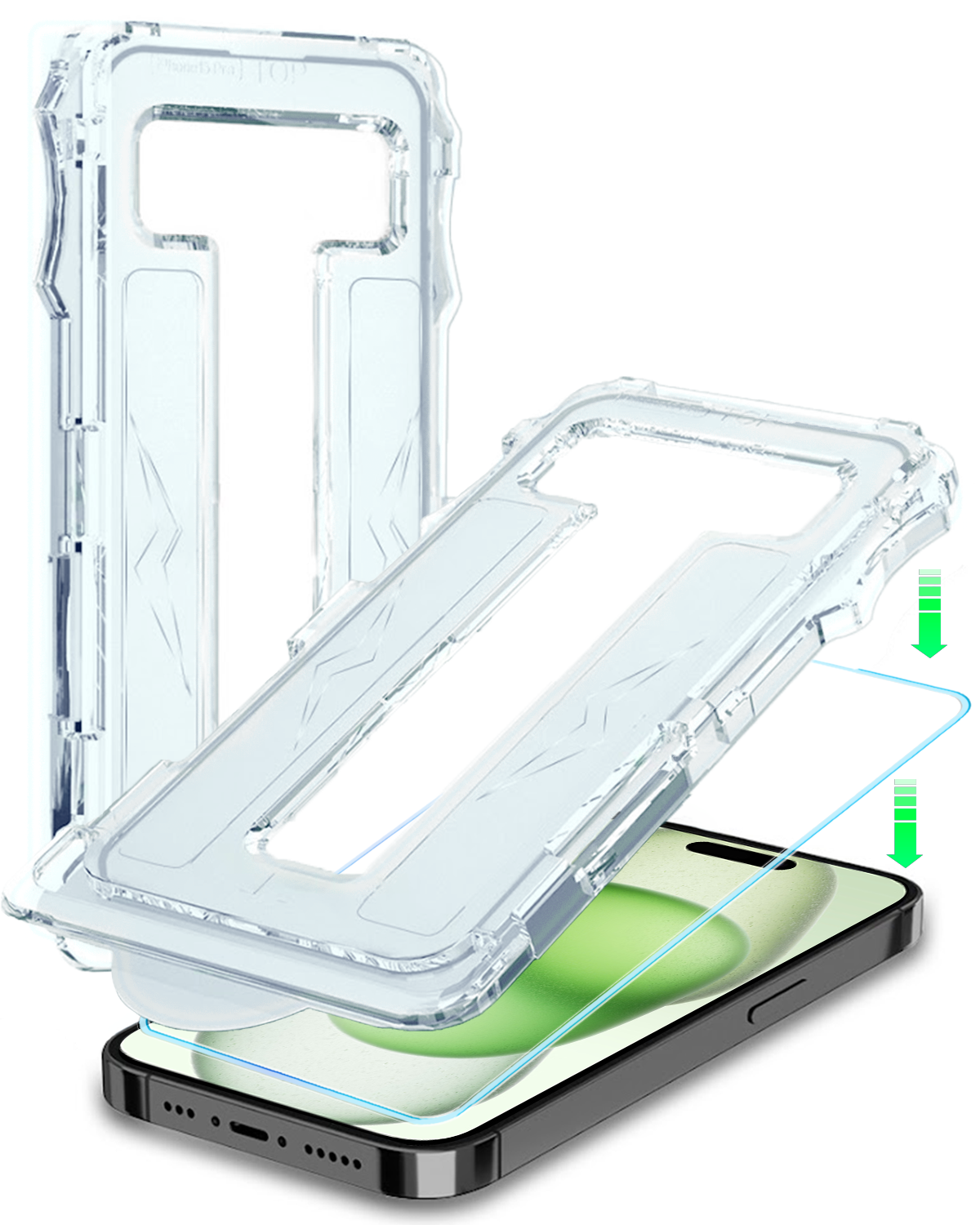 BASEY. Screenprotector Geschikt voor iPhone 15 Pro Max Screenprotector Met Montage Frame Beschermglas Flexibel Full Cover - Screenprotector Geschikt voor iPhone 15 Pro Max Screen Protector Met Installatie Kit Full Cover