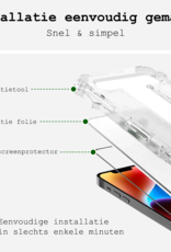 BASEY. Screenprotector Geschikt voor iPhone 14 Screenprotector Met Montage Frame Beschermglas Flexibel Full Cover - Screenprotector Geschikt voor iPhone 14 Screen Protector Met Installatie Kit Full Cover - 3 Stuks