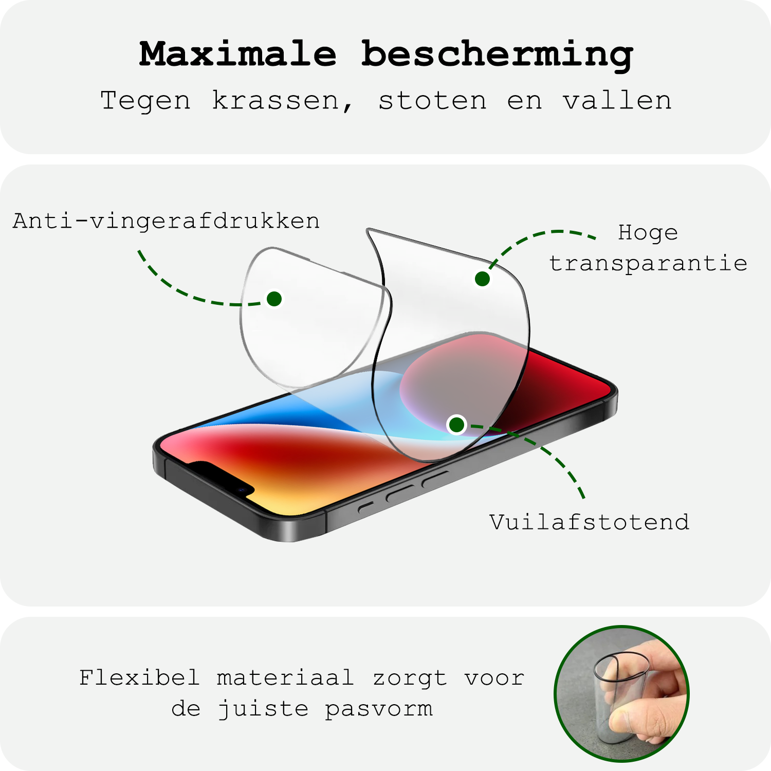 BASEY. Screenprotector Geschikt voor iPhone 14 Screenprotector Met Montage Frame Beschermglas Flexibel Full Cover - Screenprotector Geschikt voor iPhone 14 Screen Protector Met Installatie Kit Full Cover - 3 Stuks