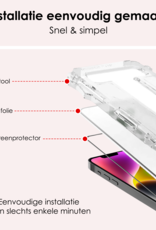 NoXx Screenprotector Geschikt voor iPhone 14 Screenprotector Met Montage Frame Hybrid Flexibel Glass Full Cover - 2 PACK