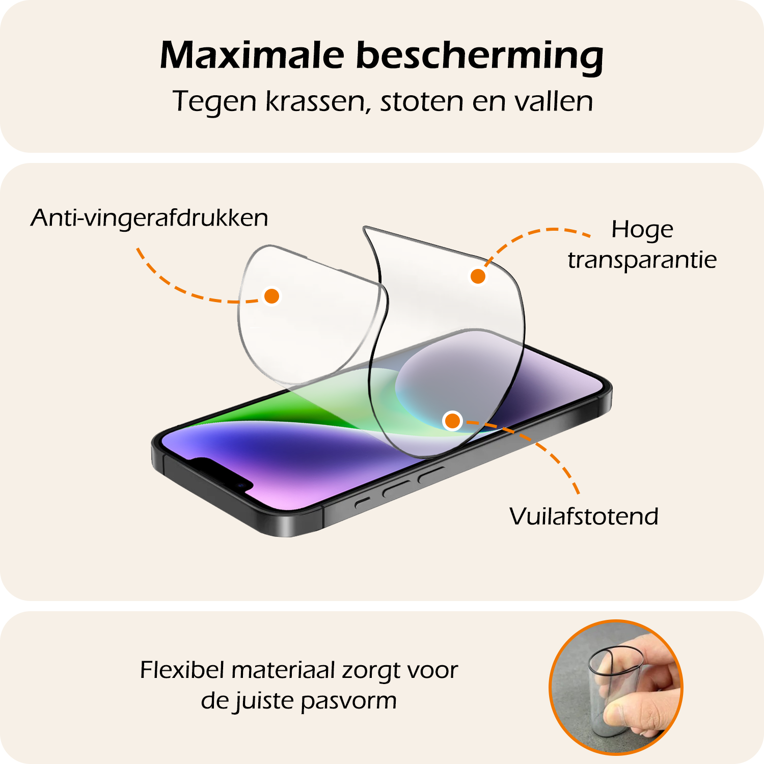 Nomfy Screenprotector - Geschikt voor iPhone 14 Screenprotector Met Installatie Kit Bescherm Glas - Screenprotector Geschikt voor iPhone 14 Screen Protector Met Montage Frame Flexibel Glas Full Cover - 3 PACK