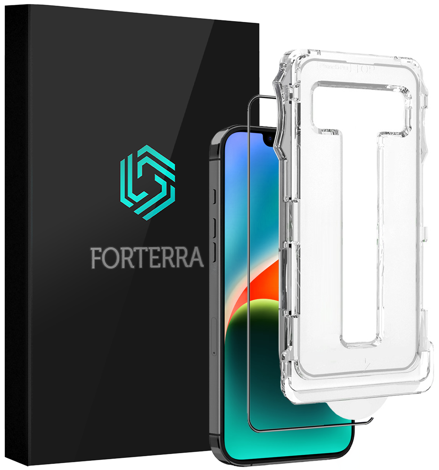 Forterra Screenprotector Geschikt voor iPhone 14 Screenprotector Met Installatie Kit Flexibel Hybrid Full Cover - Screen Protector Geschikt voor iPhone 14 Screenprotector Met Montage Frame Buigbaar Glas