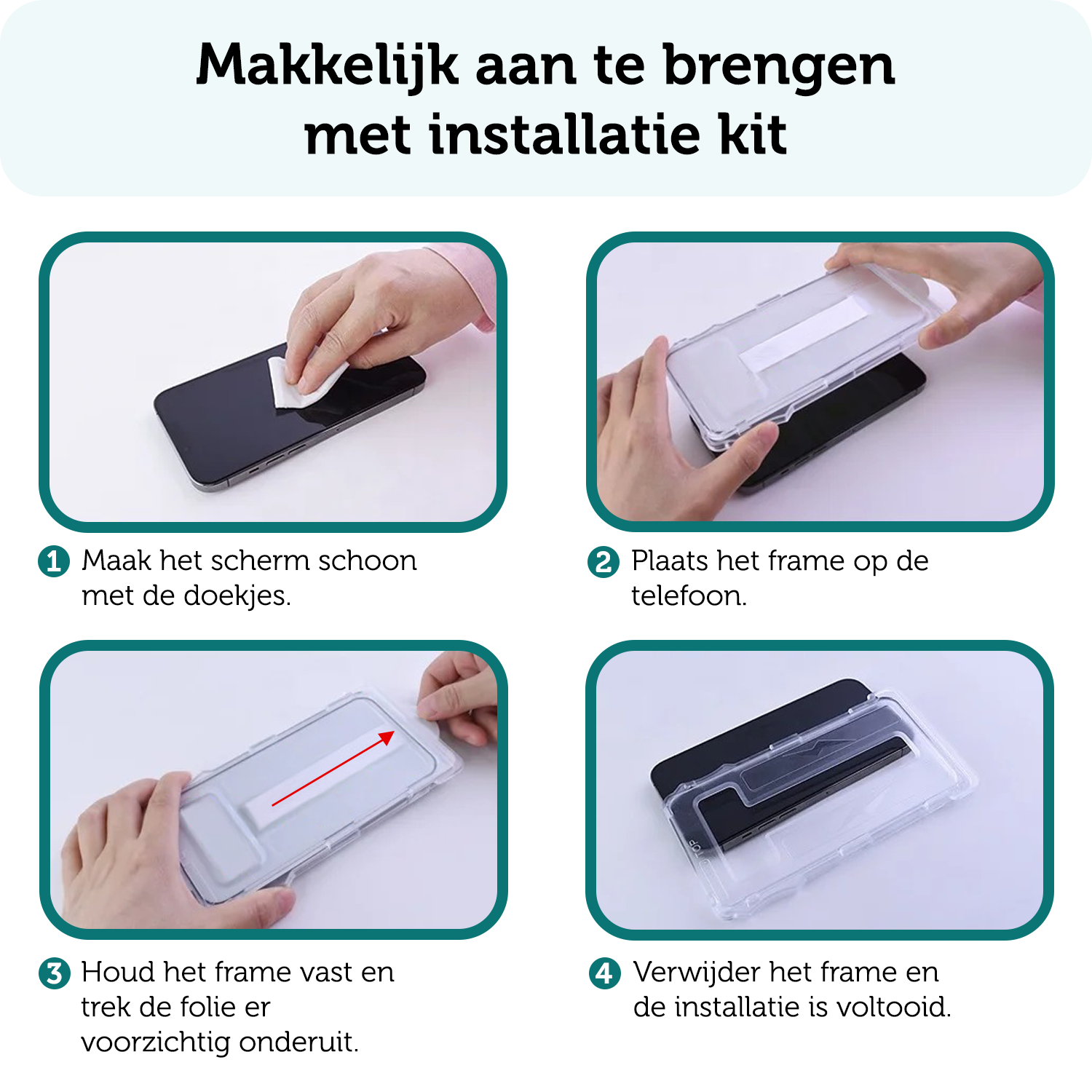 Forterra Screenprotector Geschikt voor iPhone 14 Screenprotector Met Installatie Kit Flexibel Hybrid Full Cover - Screen Protector Geschikt voor iPhone 14 Screenprotector Met Montage Frame Buigbaar Glas