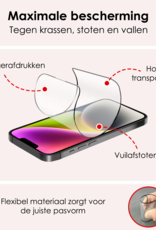 NoXx Screenprotector Geschikt voor iPhone 14 Plus Screenprotector Met Montage Frame Hybrid Flexibel Glass Full Cover - 3 PACK