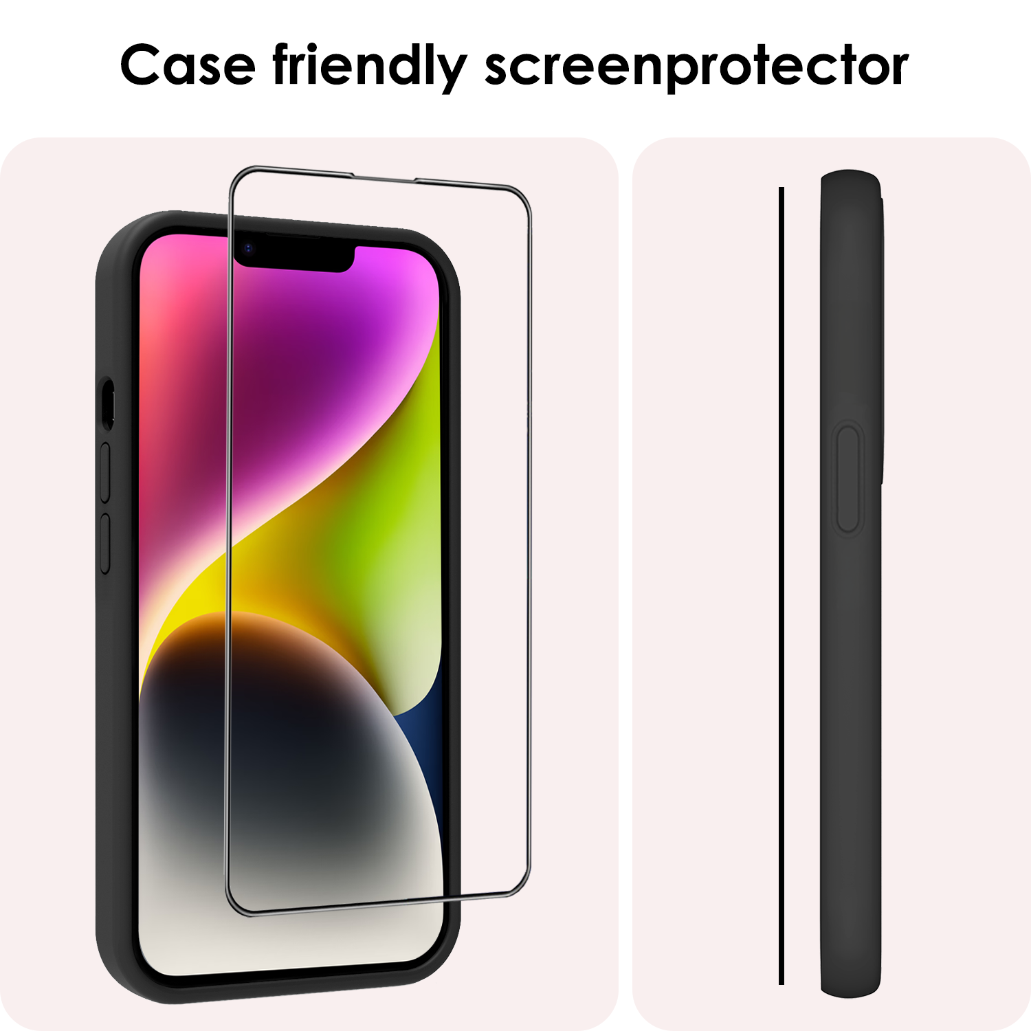 NoXx Screenprotector Geschikt voor iPhone 14 Plus Screenprotector Met Montage Frame Hybrid Flexibel Glass Full Cover - 3 PACK