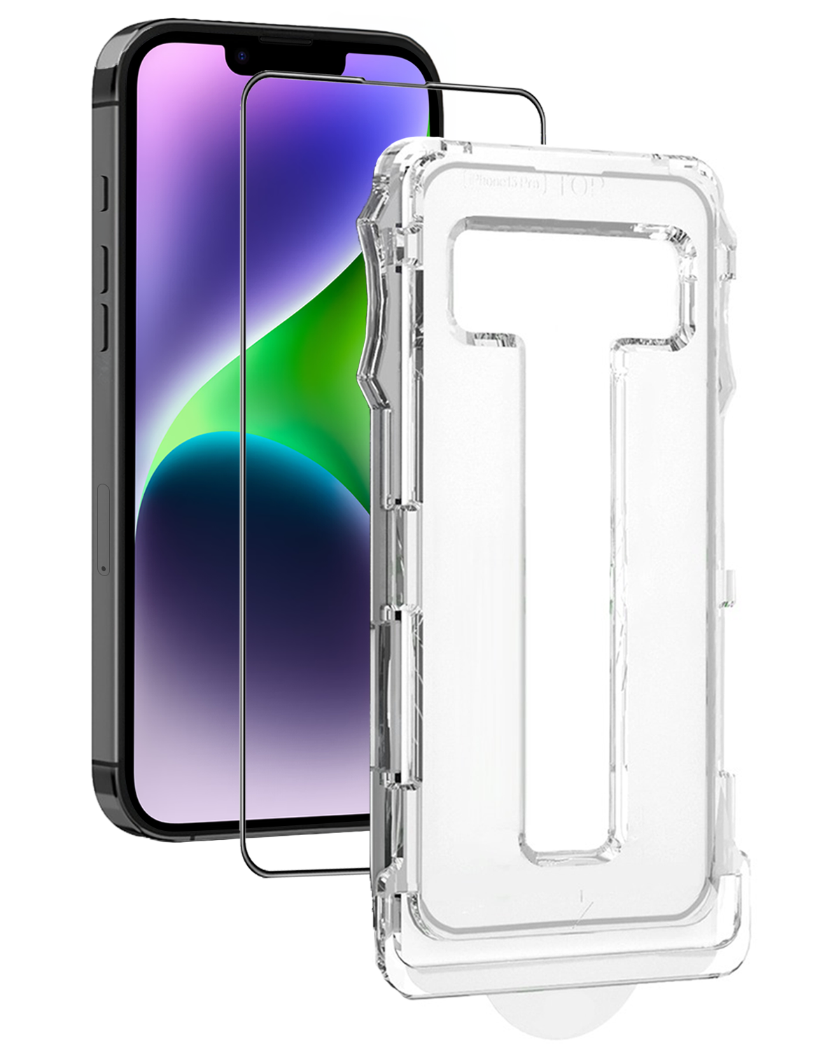 Nomfy Screenprotector - Geschikt voor iPhone 14 Pro Screenprotector Met Installatie Kit Bescherm Glas - Screenprotector Geschikt voor iPhone 14 Pro Screen Protector Met Montage Frame Flexibel Glas Full Cover