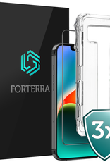 Forterra Screenprotector Geschikt voor iPhone 14 Pro Screenprotector Met Installatie Kit Flexibel Hybrid Full Cover - Screen Protector Geschikt voor iPhone 14 Pro Screenprotector Met Montage Frame Buigbaar Glas - 3 PACK