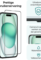 Forterra Screenprotector Geschikt voor iPhone 15 Plus Screenprotector Met Installatie Kit Flexibel Hybrid Full Cover - Screen Protector Geschikt voor iPhone 15 Plus Screenprotector Met Montage Frame Buigbaar Glas - 3 PACK