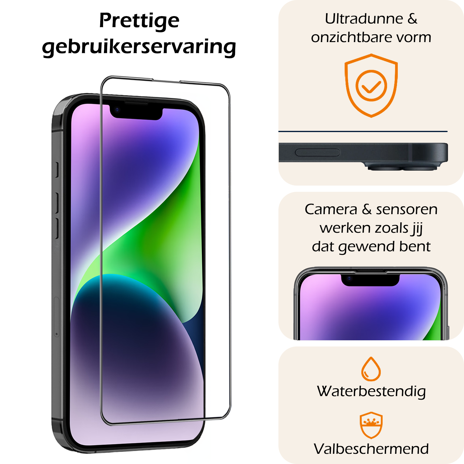 Nomfy Screenprotector - Geschikt voor iPhone 14 Screenprotector Met Installatie Kit Bescherm Glas - Screenprotector Geschikt voor iPhone 14 Screen Protector Met Montage Frame Flexibel Glas Full Cover