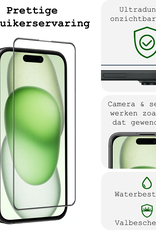 BASEY. Screenprotector Geschikt voor iPhone 15 Pro Screenprotector Met Montage Frame Beschermglas Flexibel Full Cover - Screenprotector Geschikt voor iPhone 15 Pro Screen Protector Met Installatie Kit Full Cover - 3 Stuks