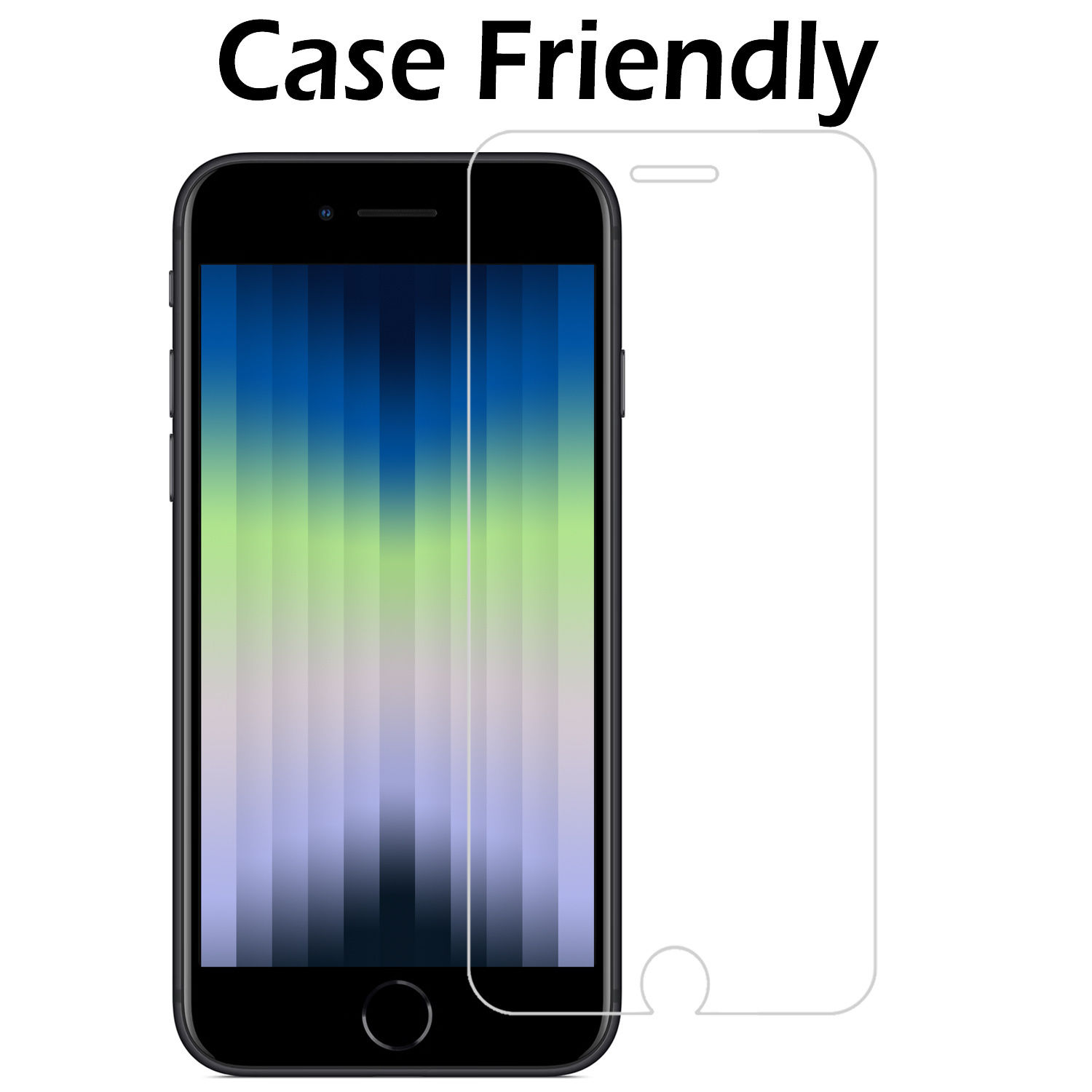 Nomfy Hoesje Geschikt voor iPhone 7 Hoesje Met Telefoonketting Pasjeshouder Shockproof Case Met Screenprotector Koord - Hoesje Geschikt voor iPhone 7 Hoes Met Kaarthouder - Transparant
