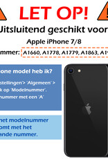 Nomfy Hoesje Geschikt voor iPhone 7 Hoesje Met Telefoonketting Pasjeshouder Shockproof Case Met Screenprotector Koord - Hoesje Geschikt voor iPhone 7 Hoes Met Kaarthouder - Transparant