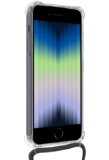 Nomfy Hoesje Geschikt voor iPhone 8 Hoesje Met Telefoonketting Pasjeshouder Shockproof Case Met Screenprotector Koord - Hoesje Geschikt voor iPhone 8 Hoes Met Kaarthouder - Transparant