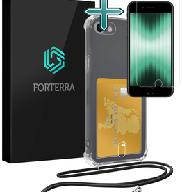 Forterra Forterra iPhone 7 Hoesje Pashouder met Koord Met Screenprotector
