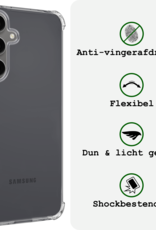 BASEY. Hoes Geschikt voor Samsung S24 FE Hoesje Shock Proof Case Hoes Siliconen - Hoesje Geschikt voor Samsung Galaxy S24 FE Hoes Cover Shockproof - Transparant