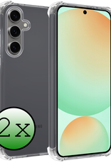 BASEY. Hoes Geschikt voor Samsung S24 FE Hoesje Shock Proof Case Hoes Siliconen - Hoesje Geschikt voor Samsung Galaxy S24 FE Hoes Cover Shockproof - Transparant - 2 Stuks