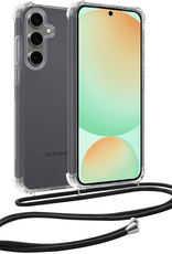 BASEY. Hoes Geschikt voor Samsung S24 FE Hoesje Shock Proof Case Met Koord Shock Hoes Met Koord - Hoesje Geschikt voor Samsung Galaxy S24 FE Hoes Cover Met Koord - Transparant