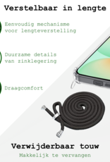 BASEY. Hoes Geschikt voor Samsung S24 FE Hoesje Shock Proof Case Met Koord Shock Hoes Met Koord - Hoesje Geschikt voor Samsung Galaxy S24 FE Hoes Cover Met Koord - Transparant