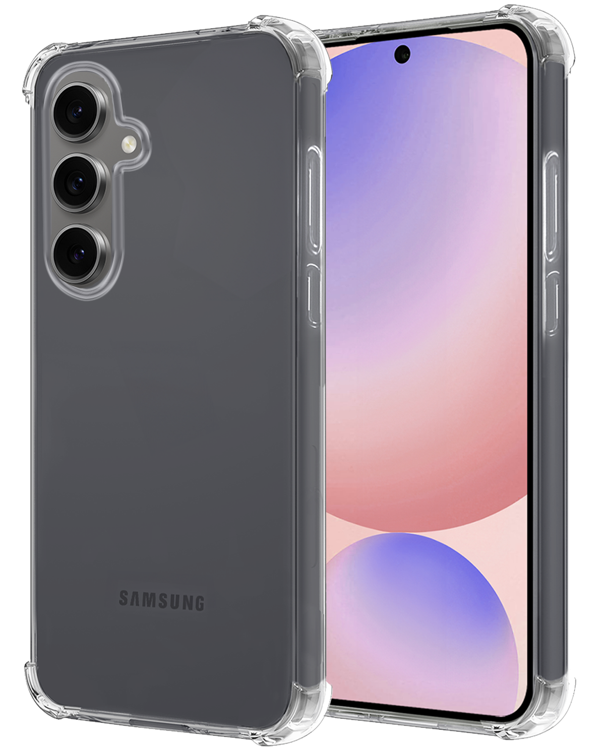 NoXx Hoes Geschikt voor Samsung S24 FE Hoesje Siliconen Cover Shock Proof Back Case Shockproof Hoes - Transparant