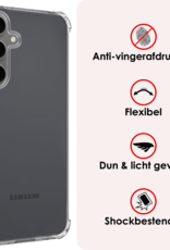 NoXx Hoes Geschikt voor Samsung S24 FE Hoesje Siliconen Cover Shock Proof Back Case Shockproof Hoes - Transparant - 2 PACK
