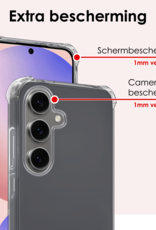 NoXx Hoes Geschikt voor Samsung S24 FE Hoesje Siliconen Cover Shock Proof Back Case Shockproof Hoes - Transparant - 2 PACK