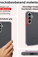 NoXx Hoes Geschikt voor Samsung S24 FE Hoesje Siliconen Cover Shock Proof Back Case Shockproof Hoes - Transparant - 2 PACK