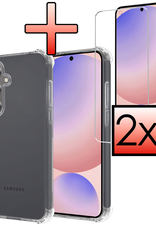 NoXx Hoes Geschikt voor Samsung S24 FE Hoesje Siliconen Cover Shock Proof Back Case Shockproof Hoes Met 2x Screenprotector - Transparant