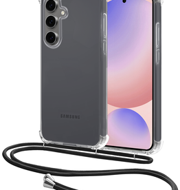 NoXx NoXx Samsung Galaxy S24 FE Hoesje Transparant Shockproof Met Zwart Koord