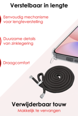 NoXx Hoes Geschikt voor Samsung S24 FE Hoesje Transparant Met Telefoonkoord Cover Shock Proof Case Koord Hoes