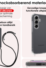 NoXx Hoes Geschikt voor Samsung S24 FE Hoesje Transparant Met Telefoonkoord Cover Shock Proof Case Koord Hoes
